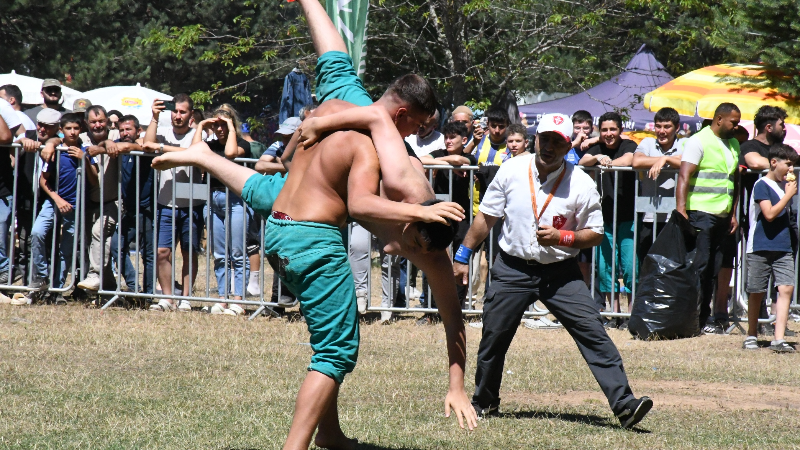 Alıç Yaylası’nda kıran kırana güreş heyecanı