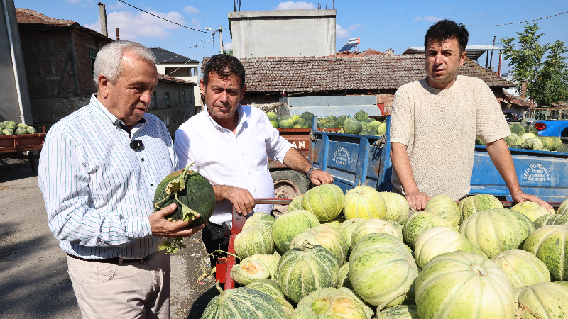 Başkan Özdemir'den Konaklı'da kavun üreticisine moral ziyareti