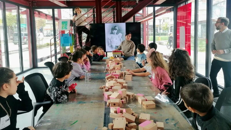 Minik ressamlar Bursa’yı kübik formlarla çizdi