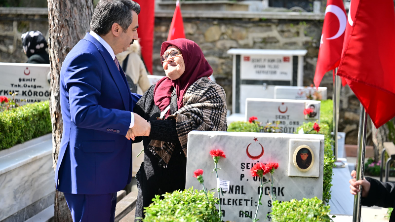 Başkan Yılmaz’dan şehitlik ziyareti