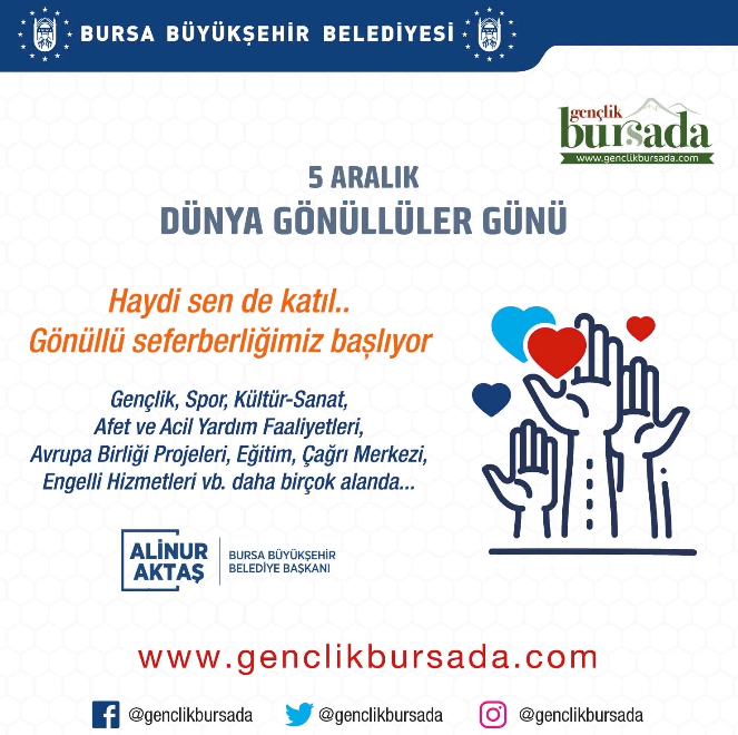 Bursa Büyükşehir Belediyesi 5 Aralık Dünya Gönüllüler Günü